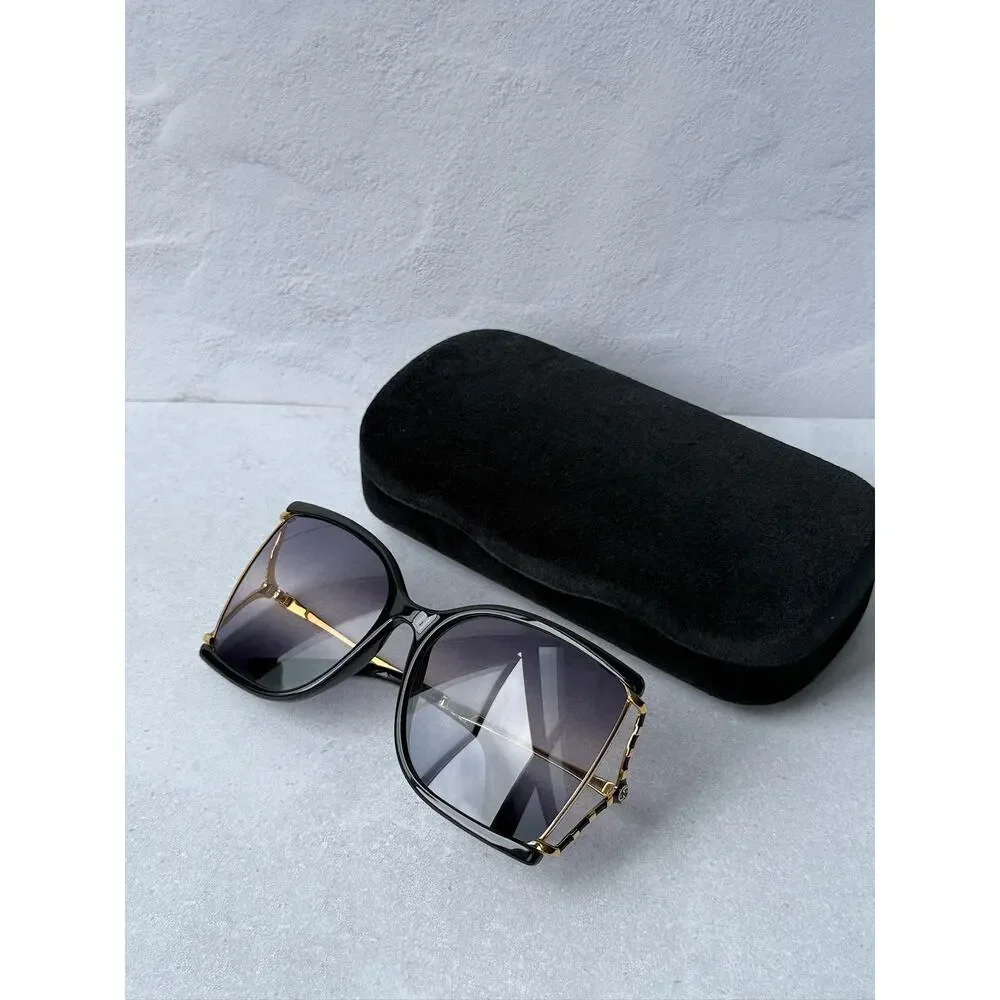 NEW Gucci GG0592S Mirror Grey Oversized Square Sunglasses $565